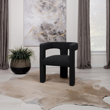 Petra Boucle Upholstered Accent Side Chair Black 902882 - Ella Furniture