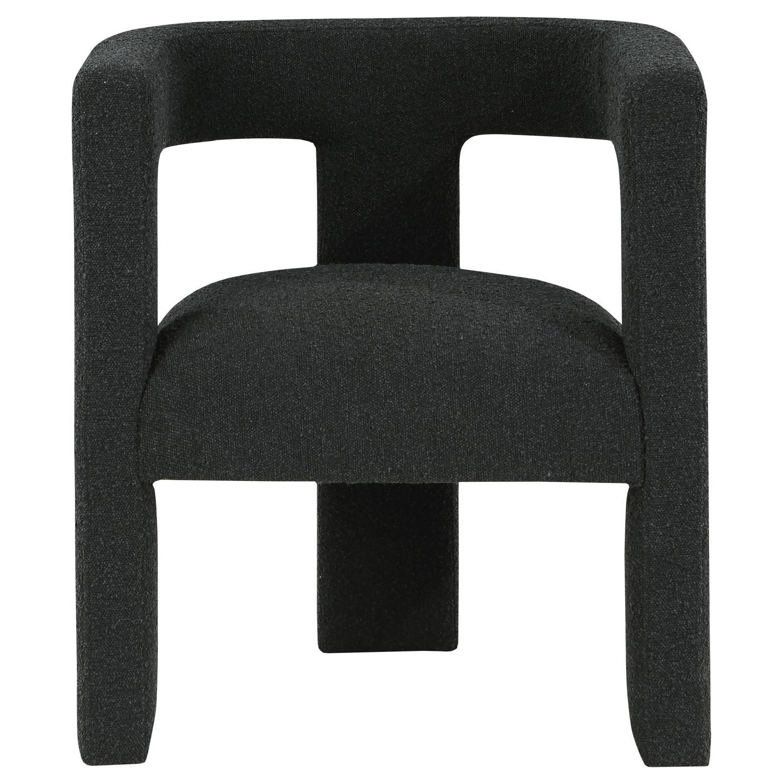 Petra Boucle Upholstered Accent Side Chair Black 902882 - Ella Furniture