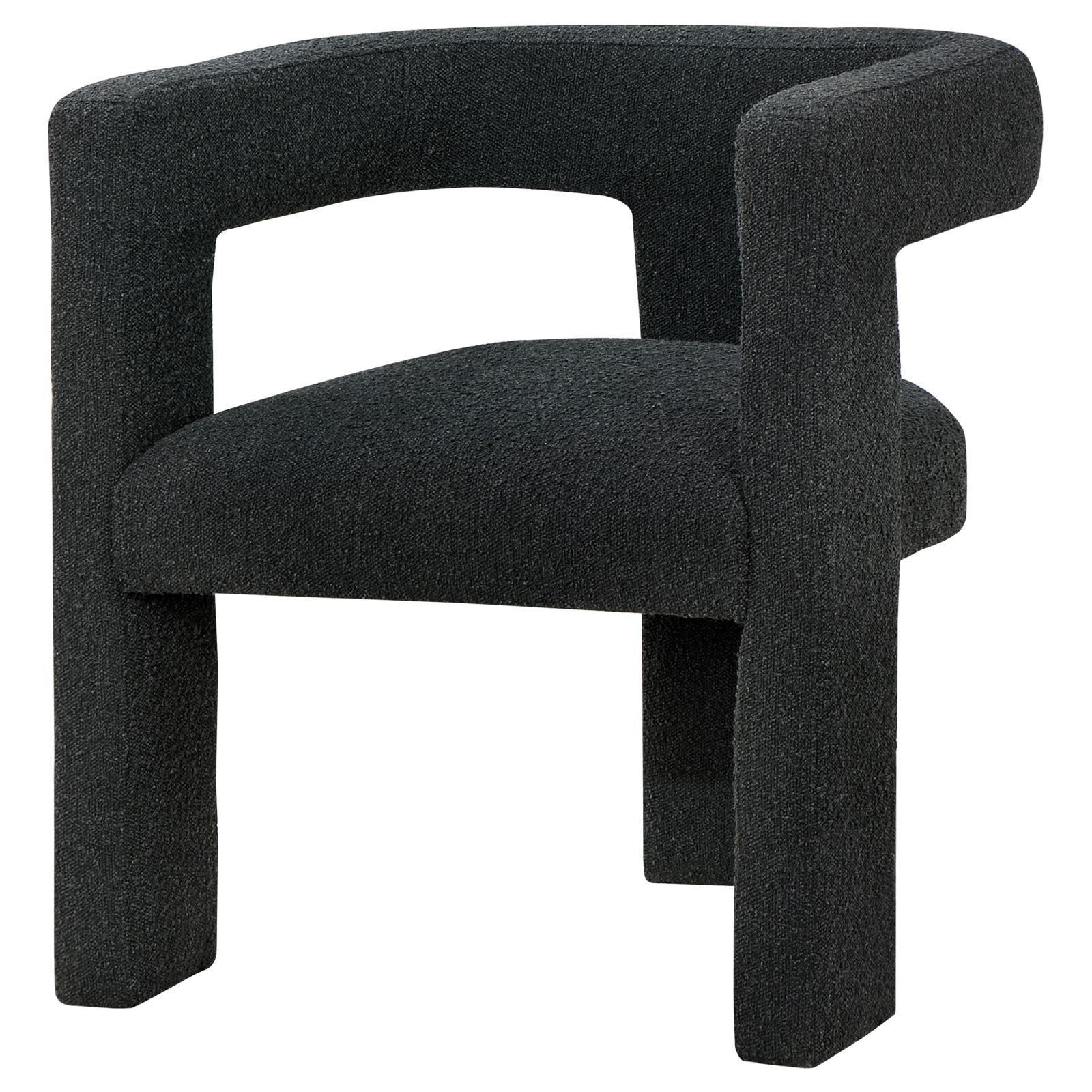 Petra Boucle Upholstered Accent Side Chair Black 902882 - Ella Furniture