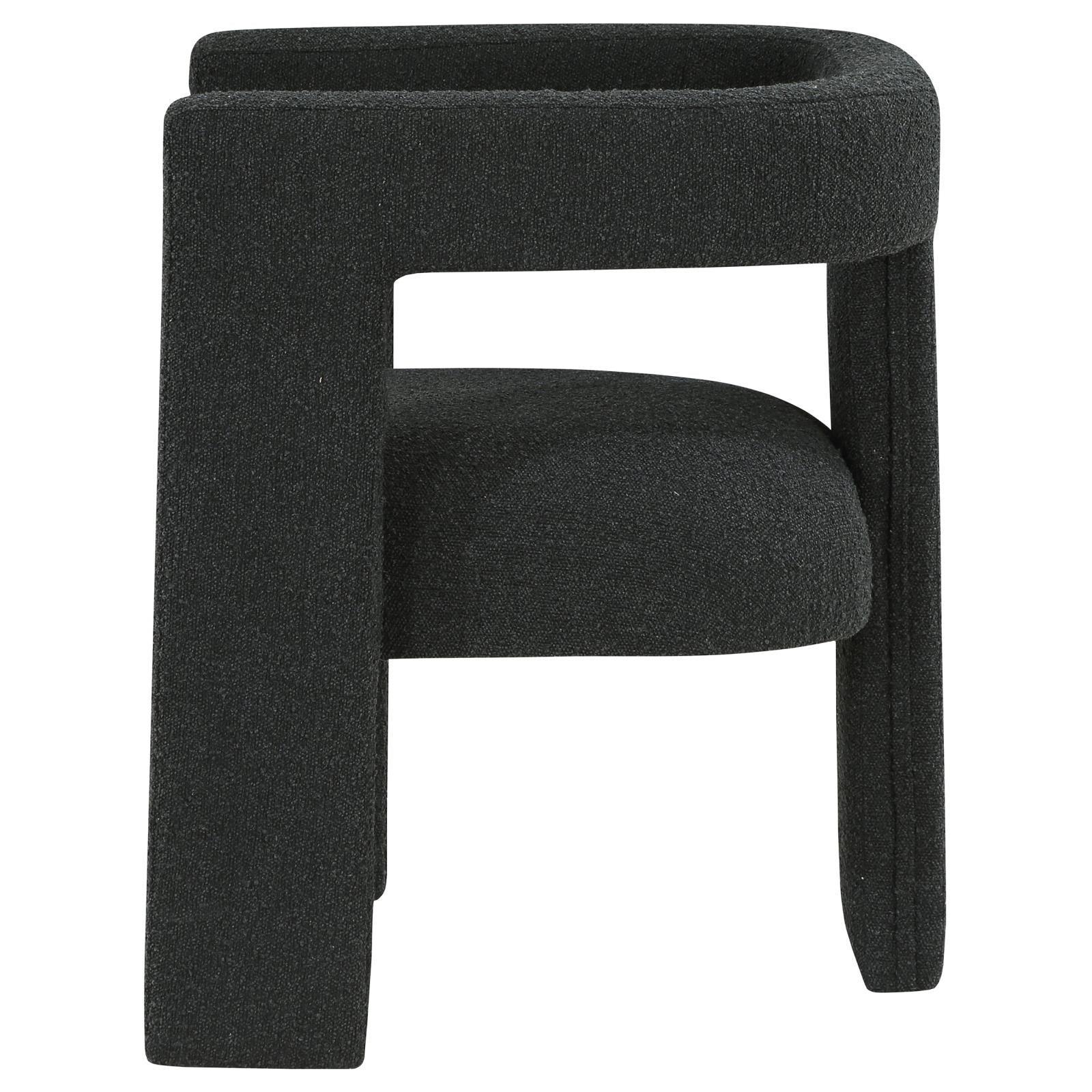Petra Boucle Upholstered Accent Side Chair Black 902882 - Ella Furniture