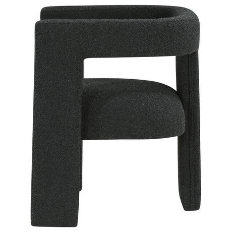 Petra Boucle Upholstered Accent Side Chair Black 902882 - Ella Furniture