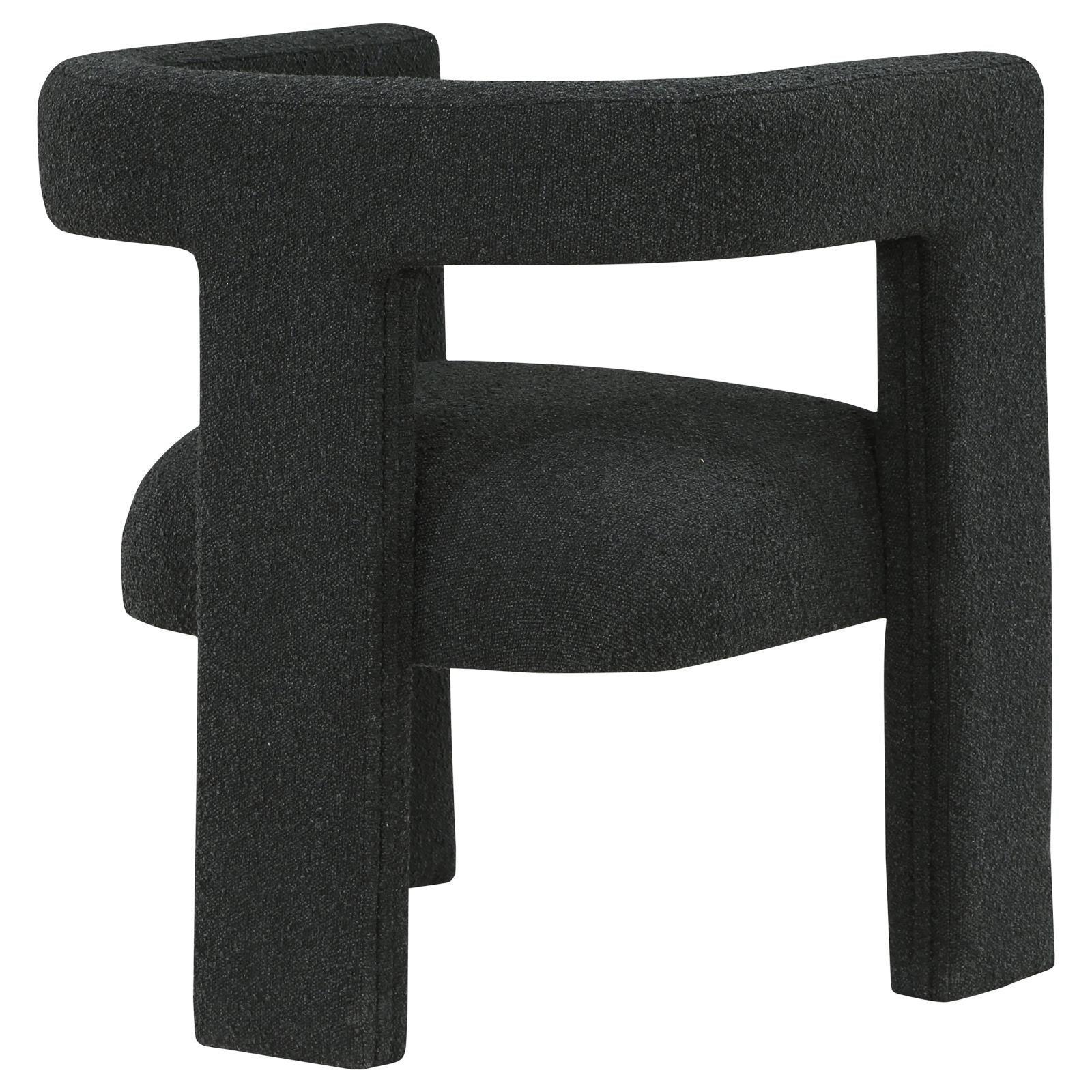 Petra Boucle Upholstered Accent Side Chair Black 902882 - Ella Furniture