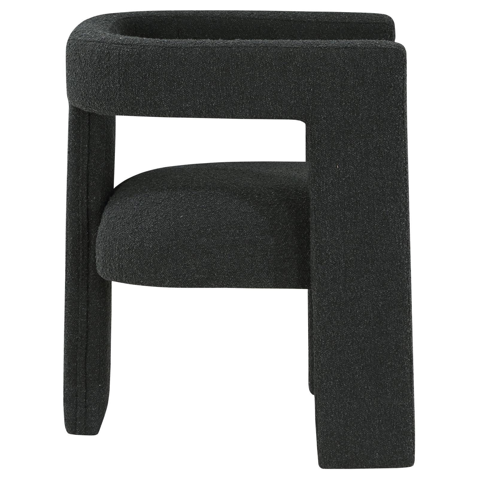 Petra Boucle Upholstered Accent Side Chair Black 902882 - Ella Furniture