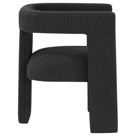 Petra Boucle Upholstered Accent Side Chair Black 902882 - Ella Furniture