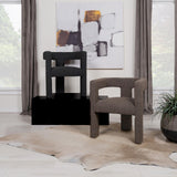 Petra Boucle Upholstered Accent Side Chair Chocolate Brown 902880 - Ella Furniture