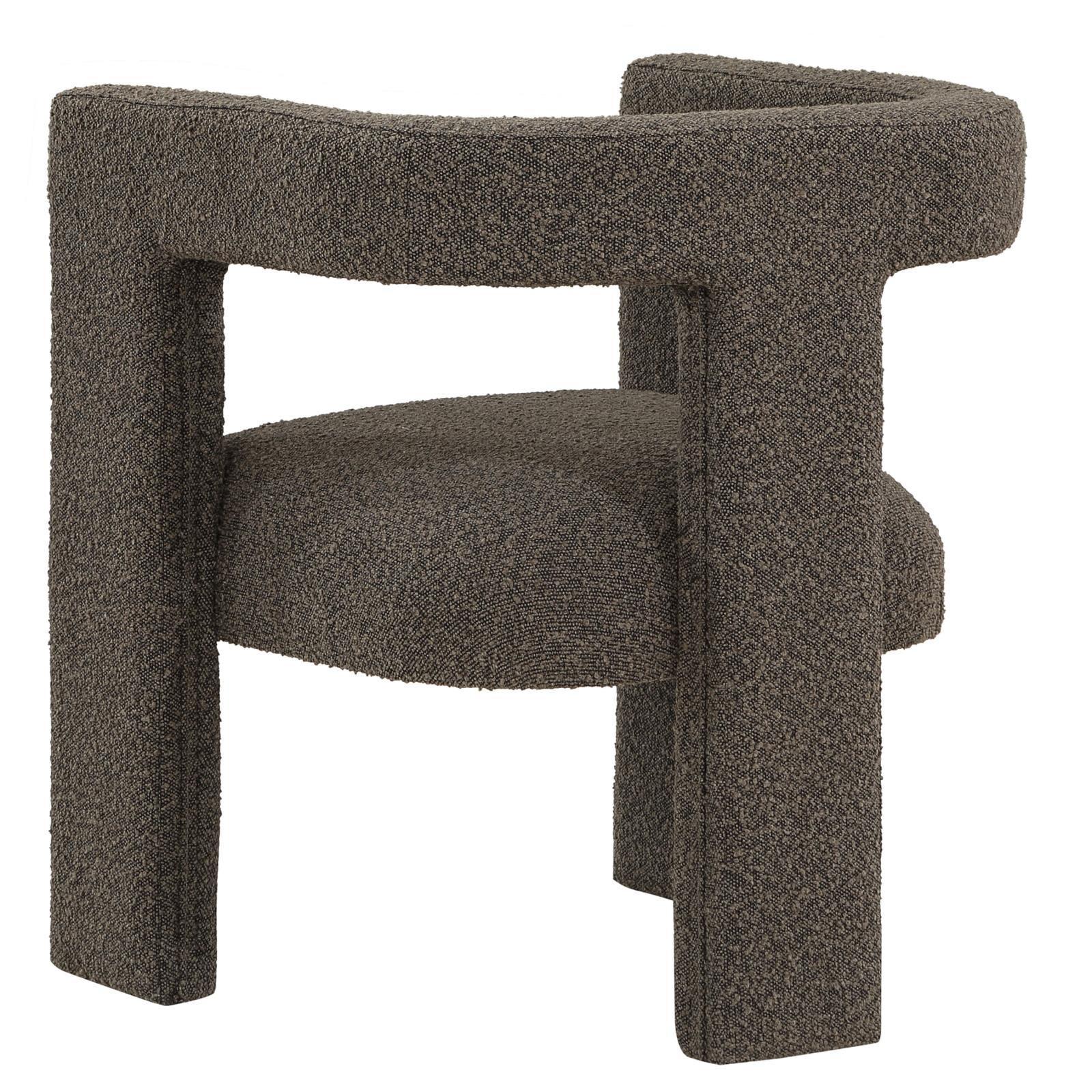 Petra Boucle Upholstered Accent Side Chair Chocolate Brown 902880 - Ella Furniture