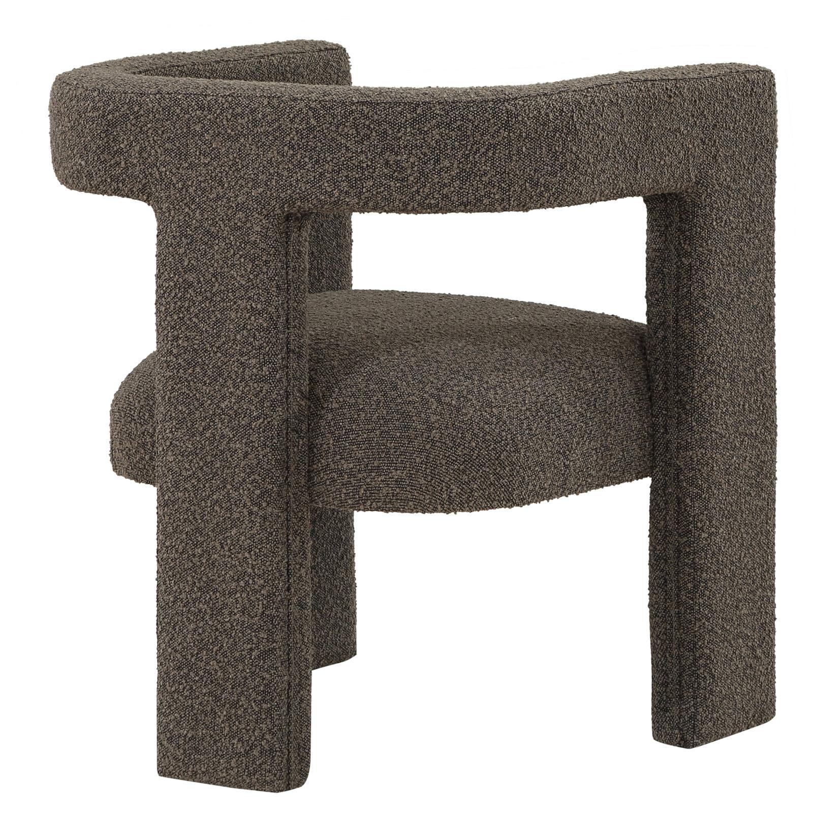 Petra Boucle Upholstered Accent Side Chair Chocolate Brown 902880 - Ella Furniture