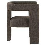 Petra Boucle Upholstered Accent Side Chair Chocolate Brown 902880 - Ella Furniture