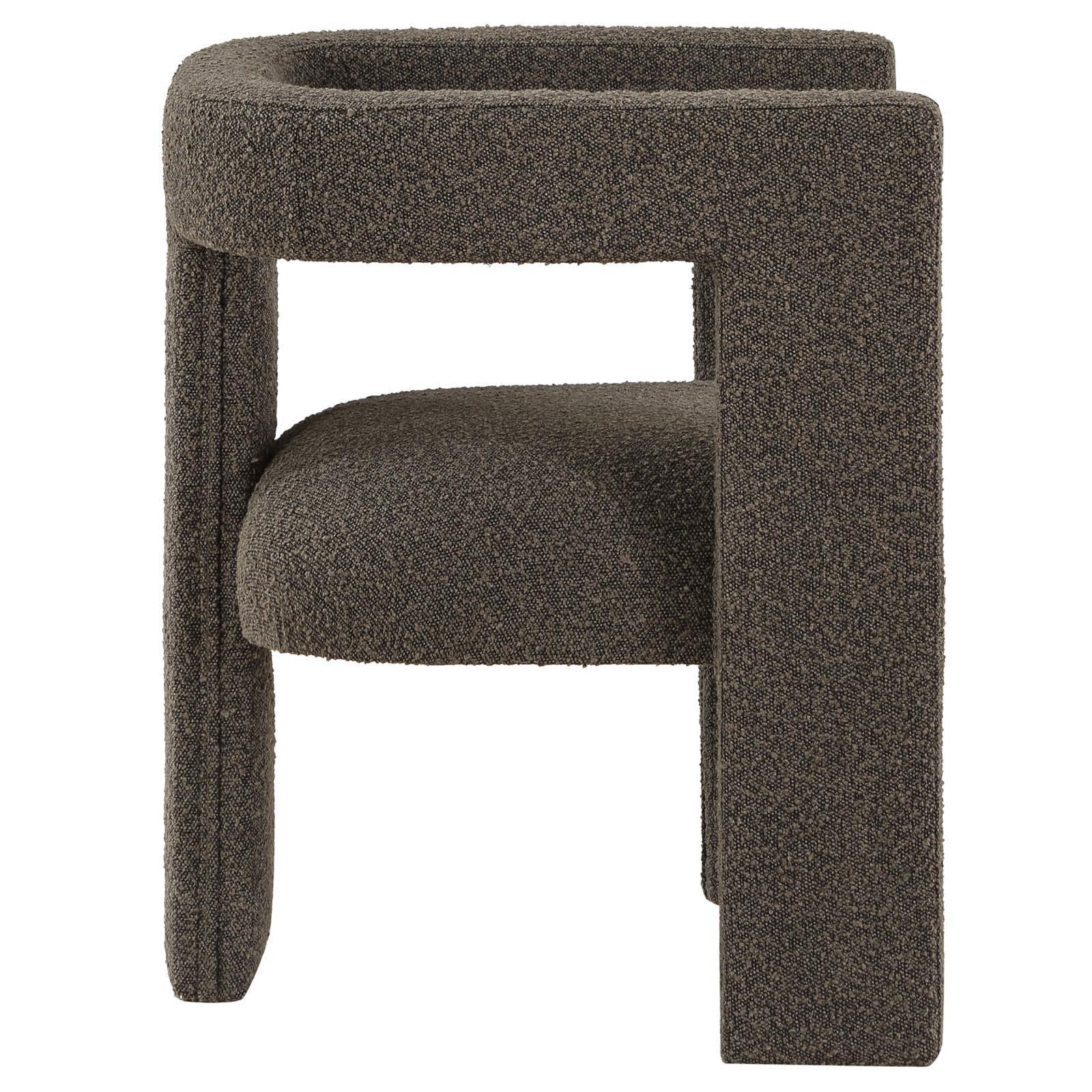 Petra Boucle Upholstered Accent Side Chair Chocolate Brown 902880 - Ella Furniture