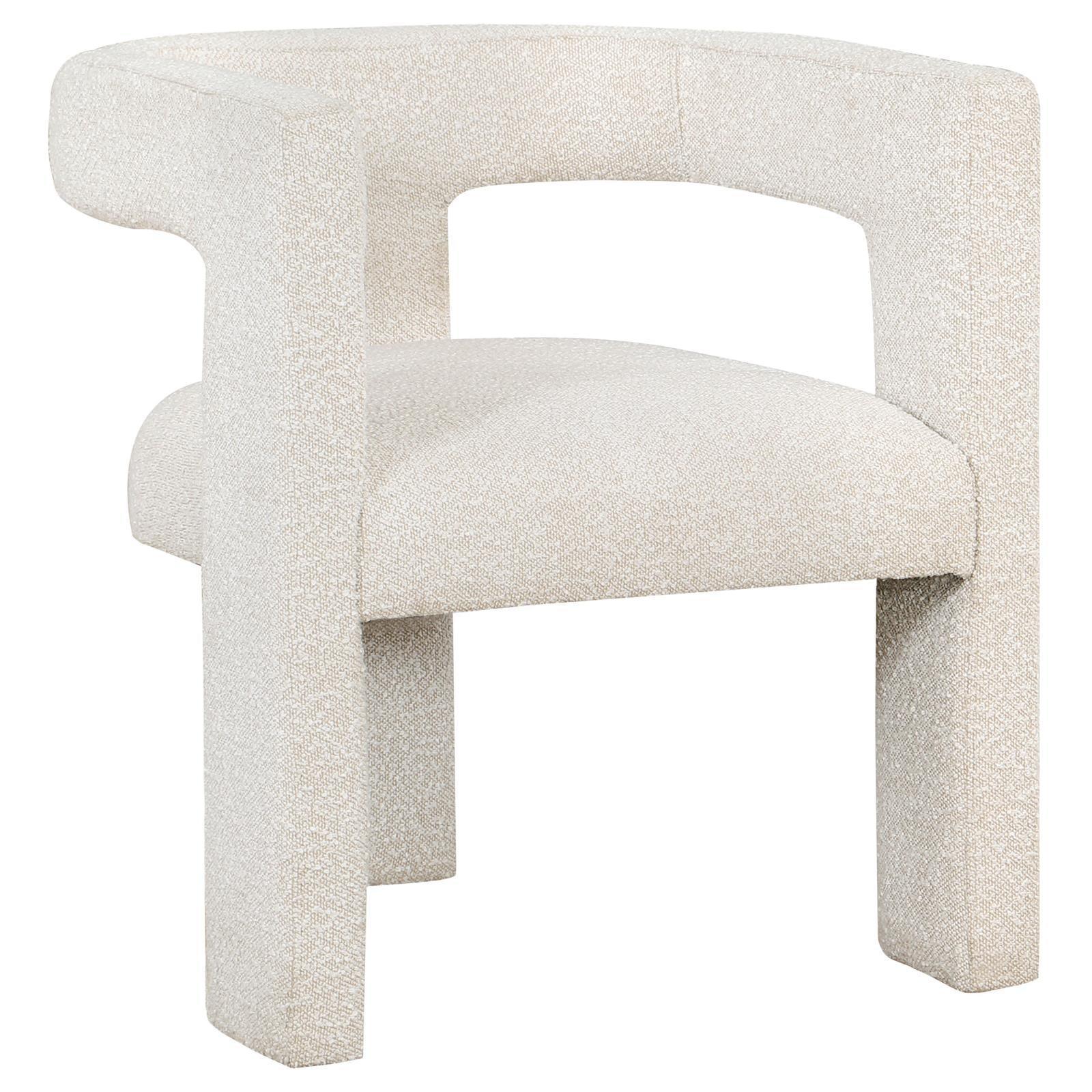 Petra Boucle Upholstered Accent Side Chair White 902881 - Ella Furniture