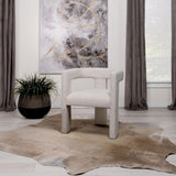 Petra Boucle Upholstered Accent Side Chair White 902881 - Ella Furniture