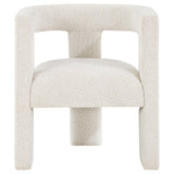 Petra Boucle Upholstered Accent Side Chair White 902881 - Ella Furniture