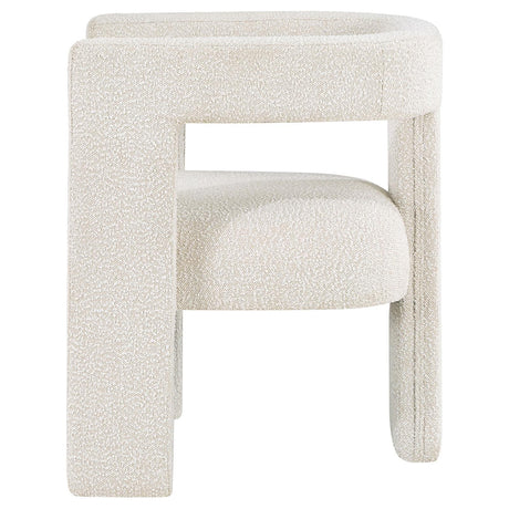Petra Boucle Upholstered Accent Side Chair White 902881 - Ella Furniture