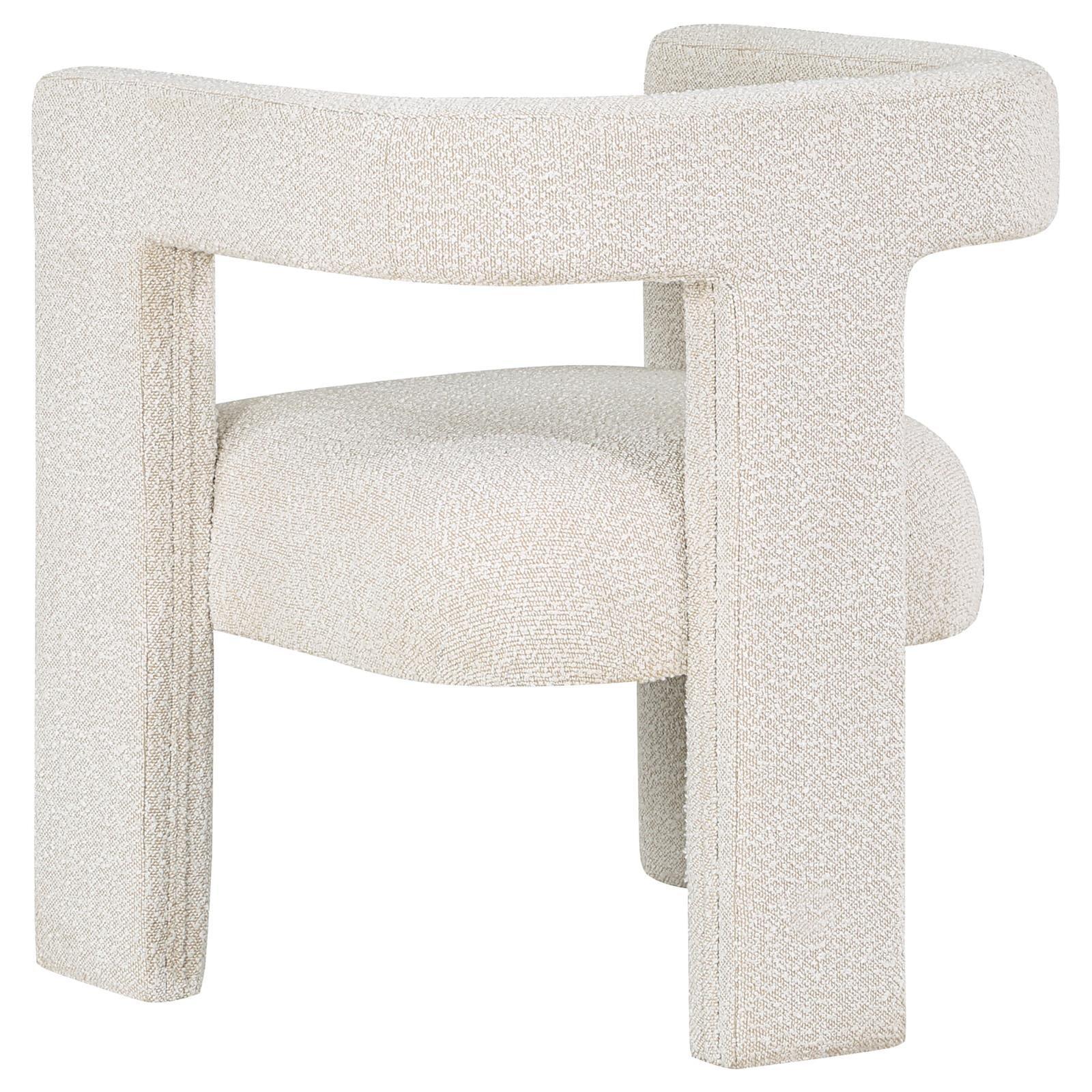 Petra Boucle Upholstered Accent Side Chair White 902881 - Ella Furniture