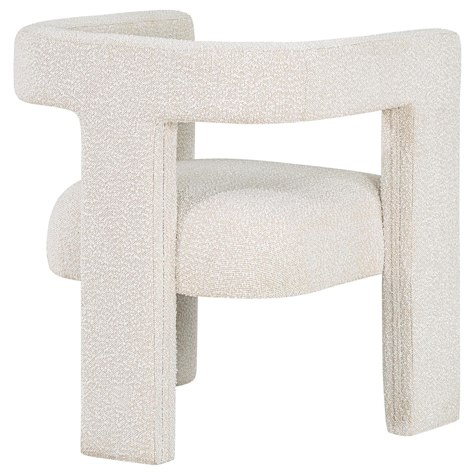 Petra Boucle Upholstered Accent Side Chair White 902881 - Ella Furniture