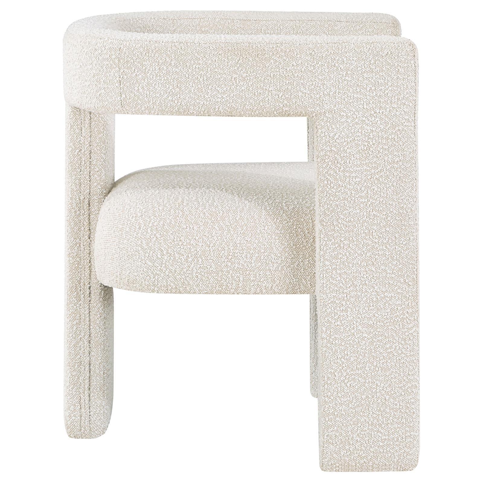 Petra Boucle Upholstered Accent Side Chair White 902881 - Ella Furniture