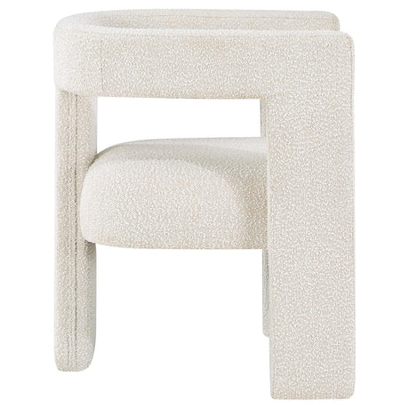 Petra Boucle Upholstered Accent Side Chair White 902881 - Ella Furniture