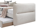 Philipa Oatmeal Tweed Modern Solid Wood Velvet Upholstered Trundle Daybed - Ella Furniture