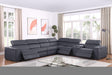 Picasso II 7-Piece Dark Grey Italian Leather Power Reclining Sectional with Storage Console from Ella Furniture