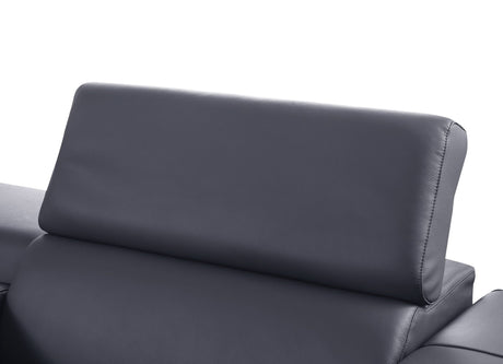Picasso II 7-Piece Dark Grey Italian Leather Power Reclining Sectional with Storage Console view 7