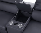 Picasso II 7-Piece Dark Grey Italian Leather Power Reclining Sectional with Storage Console view 9