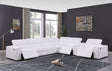Picasso II 7-Piece White Italian Leather Power Reclining Sectional with Storage Console from Ella Furniture