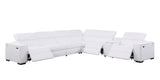 Picasso II 7-Piece White Italian Leather Power Reclining Sectional with Storage Console view 2