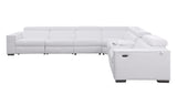 Picasso II 7-Piece White Italian Leather Power Reclining Sectional with Storage Console view 3