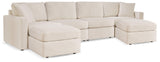 Pillar Oyster Peak 4-Piece Sectional with Ottoman - Ella Furniture