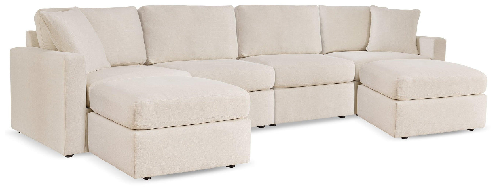 Pillar Oyster Peak 4-Piece Sectional with Ottoman - Ella Furniture