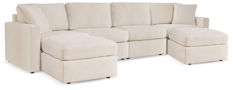 Pillar Oyster Peak 4-Piece Sectional with Ottoman - Ella Furniture
