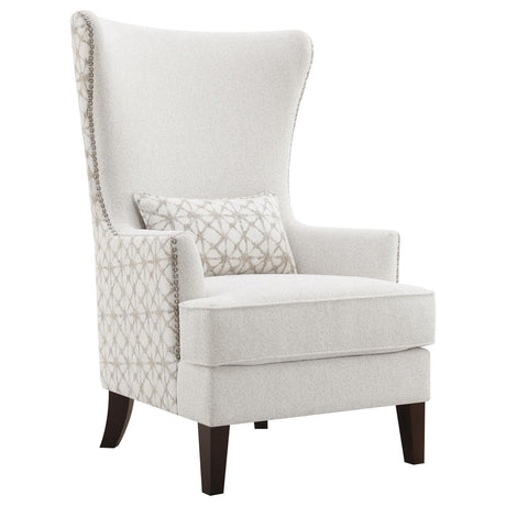 Pippin Upholstered Wingback Accent Chair Latte 904066 - Ella Furniture
