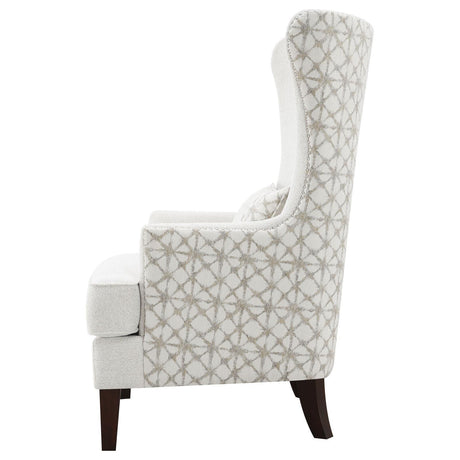 Pippin Upholstered Wingback Accent Chair Latte 904066 - Ella Furniture