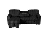 Poland Black Reversible Sectional w Pull-Out Bed