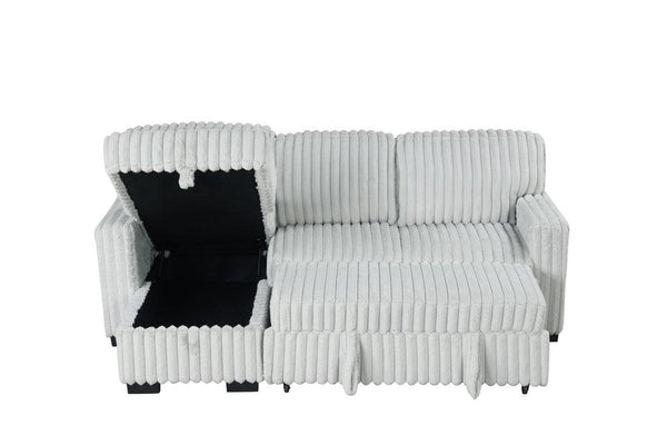 Poland Gray Reversible Sectional w Pull-Out Bed
