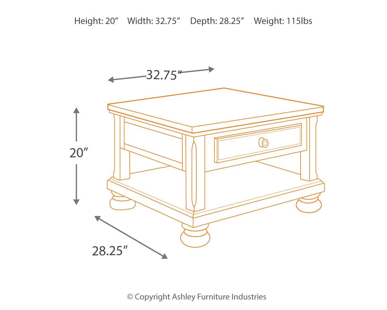 Porter Rustic Brown Coffee Table With 1 End Table - Ella Furniture