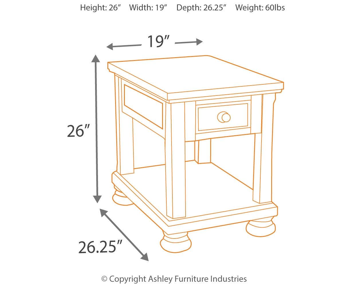 Porter Rustic Brown Coffee Table With 1 End Table - Ella Furniture