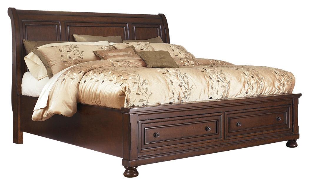 Porter Rustic Brown Sleigh Bedroom Set - Ella Furniture