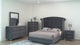 Lucinda Velvet Dark Gray Upholstered Tufted Panel Bedroom Set