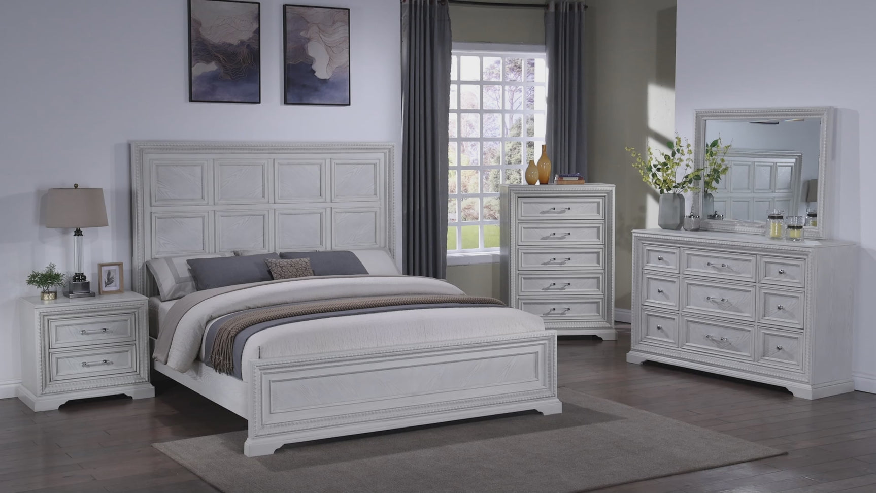 Alexandria Cream Panel Bedroom Set