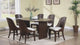Cullen Dark Brown Fabric Upholstered Dining Room Set