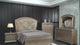 Cristal Gold LED Faux Leather Upholstered Panel Queen Bed