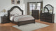 Duke Brown Fabric Upholstered Tufted Panel King Bed