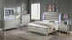 Cristian Champagne LED Faux Leather Upholstered Panel King Bed