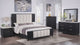 Kara Black Gray Fabric Upholstered Panel Bedroom Set