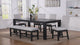 Pelham Black Gray Fabric Upholstered Dining Room Set