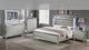 Cristian Champagne LED Faux Leather Upholstered Panel King Bed