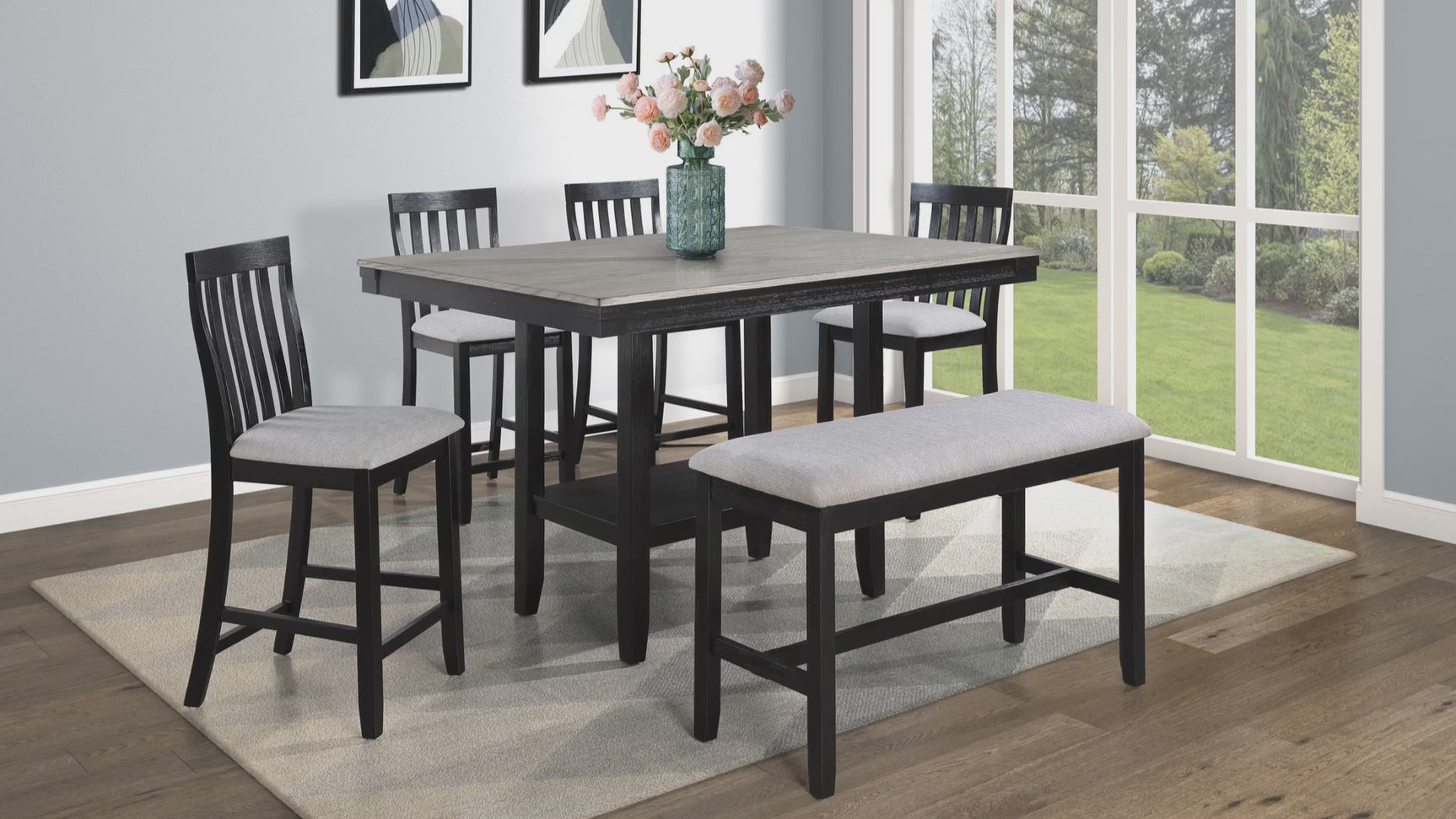 Delfin Light Brown Counter Height Set