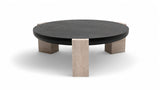 Jinna Black-Travertine Coffee with End Table