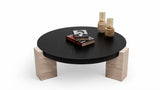 Jinna Black-Travertine Coffee with End Table